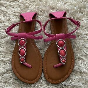 Pink bedazzled sandals
